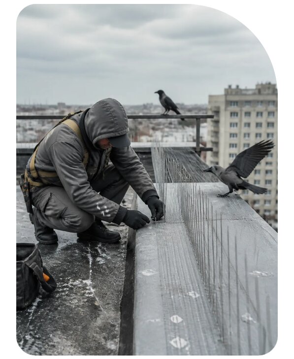 Защита от ворон под ключ в Новотроицке по цене от 5234 р. | Сенат-Нвт